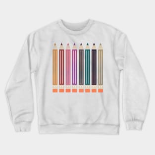 Row Of Colourful Pencils Crewneck Sweatshirt